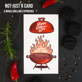 Bee! Funny Fathers Day Card from wife, girlfriend | Interactive Smoking Hot Dad BBQ Grill Fathers Day Card for Husband, New Dad, Boyfriend, Partner - Surprise Message Inside (Smoking Hot