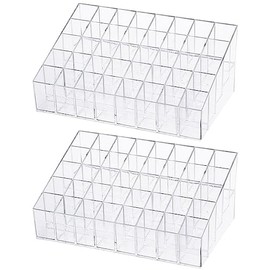 EXCEART - Soporte organizador de maquillaje, 2 unidades, 40 rejillas, soporte para lápices labiales, acrílico transparente, para lápiz labial, organizador de lápices labiales y estuche de