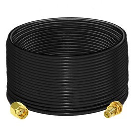 RG58 RP SMA Jumper Cable, 65.6 FT(20M) RP-SMA Female to RP-SMA Male Extension Cable, Low Loss 50ohm PRSMA Antenna Coaxial Cable for Two Way Radio, Radio Scanner