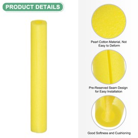 M METERXITY 4-Pack Pipe Insulation Foam Tube, 17 x 2.4(L x OD) Foam Pipe Covers, Pre-Slit Clamp Foam Protection for Padding/Bumper Corner Edge Protection/Handle Water Pipes [Yellow]