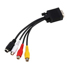 VGa To AV Adapter, VGa To RCa Video Cable VGa To TV S-Video 3 RCa PC Computer AV Adapter Cable Video Audio AV Connector for TV PC Computer Video AV Projector