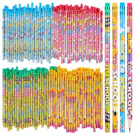 SAIWEILAI ONLINE 200 Pieces Welcome Back To School Pencils Wood Pencils Stationery Bulk Pencils for School Stationery Party Reward Supplies (200)