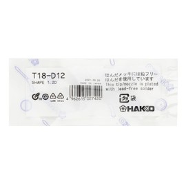 Hakko T18-D12 Soldering Iron Tip Chisel 1.2 x 22.5mm (Long 1.2mm)