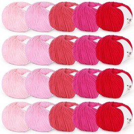 Katech 20 Skeins Cotton Yarn for Crocheting-Sport Weight Yarn 55% Cotton 45% Acrylic-Milk Cotton Yarn Kit-Knitting/Crochet Starter Kit（Color C）