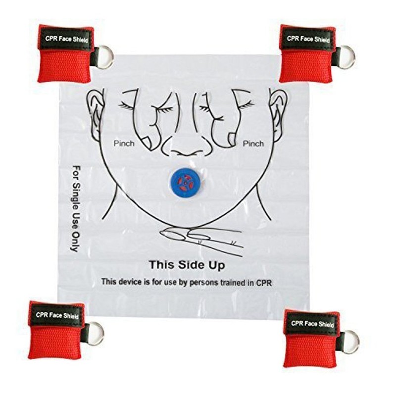 LSIKA-Z 10pcs CPR Face Shield Mask Keychain Keying Emergency Kit