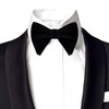Black Velvet Bow Tie Pocket Square Cufflinks Set for Men,