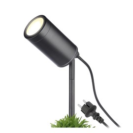 lambado® Premium LED Ground Spike Light Black Outdoor Spotlight Including 3 W GU10 Warm White Garden Spotlight with Ground Spike Swivelling Includes 1.5 m Cable with Plug