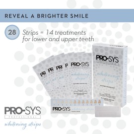 PRO-SYS Whitening Strips Kit, Sensitive Teeth Whitening Tray, Stain Remover, Teeth Whitener, 28 Strips