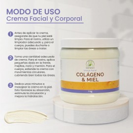 Crema Facial Colágeno Miel Fps Piel Más Joven Día Noche Todo Tipo