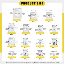Mardatt 100Pcs 1/8” 1/6” 3/16” 1/4” 5/16” 3/8” 1/2” Square Washer Plate Kit, 15 Sizes 304 Stainless Steel Bearing Plate Washers Flat Washer Gasket for Machinery Repair Outdoor Hardware