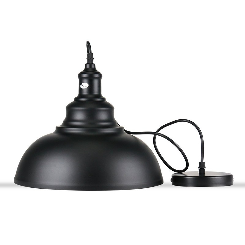 Lightess Black Pendant Light Dimmable, Industrial Hanging Lights Metal Barn