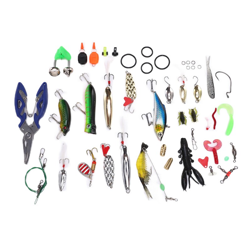 106pc Multifunctional Fishing Tackle Kit Metal Spoon Fishing Mixed Hard