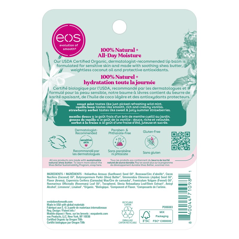 EOS 100% Natural & Organic Lip Balm Stick - Variety