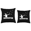 Badminton Graphic Badminton Player Shuttlecock Sports Smash Throw Pillow