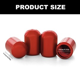 Lyxheth 4PCS Car Tire Valve Stem Caps, Air Tire Caps, Aluminum Alloy Air Valve Caps, Car Wheel & Tire Exterior Accessories Leak-Proof and Dust-Proof Wheel Valve Covers Universal for Most Cars (Red)
