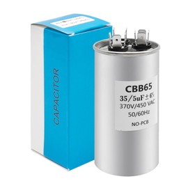 35+5uF 35 5 MFD ±6% 370V/440V Dual Run Start Round A/C Capacitor CBB65B Air Conditioner Capacitors for AC Unit Fan Motor Start or Heat Pump or Condenser Straight Cool