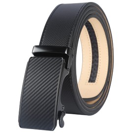 Lavemi Men's Real Leather Ratchet Dress Casual Belt, Cut to Exact Fit,Elegant Gift Box(36-24500 Black 44")