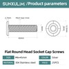 SUNXULIMI M6 x 45mm Flat Round Head Hex Socket Cap