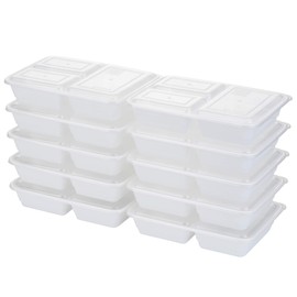 Good Cook Meal Prep, 3 Compartments BPA Free, Microwavable/Dishwasher/Freezer Safe, White