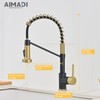 AIMADI Black Faucet Kitchen,Commercial Black Gold Kitchen Faucet Matte Black