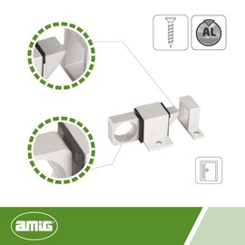 Amig - Aluminium Door Bolt | Bolt Mod. 960 | Door Lock in Silver | Gate Lock Bolt Door Slider | Dimensions: 22 x 40 | Compact Screw-On Locking Bolt