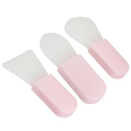 Coufce 3PCS Face Mask Applicator Brushes Pink Soft Silicone Makeup Spatula Set for Facial Mud, Cosmetic Mask, Eye Mask, Body Lotion, Serum
