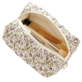 ZEPIQOR Cosmetic Bag Toiletry Bag Make Up Bag Travel Wash Bag Cord Make Up Organiser Wash Bag Small Toiletry Bag Makeup Bag Multifunctional Cosmetic Bag Set for Women Girls Purple