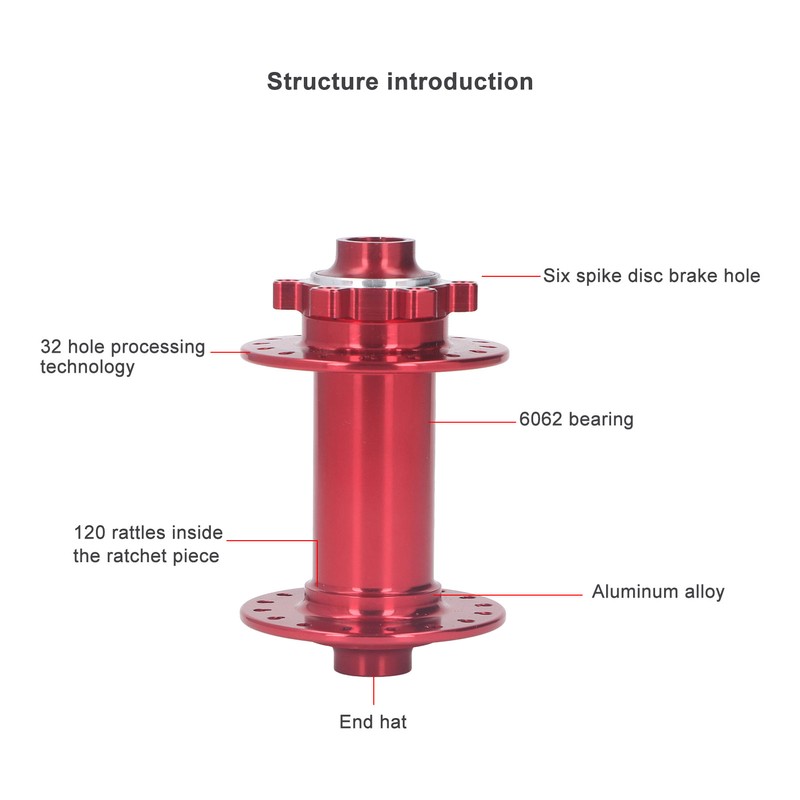 32 Hole Mountain Bike Hub 4 Bearing 15x110mm High Accuracy
