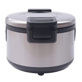19L Rice Warmer with Non-stick Inner Pot Commercial Rice Warmer for Restaurant Parties Catering, for Keeping Rice Porridge Soup Food Warm, Insulation Function Only (Silver-Without Display)