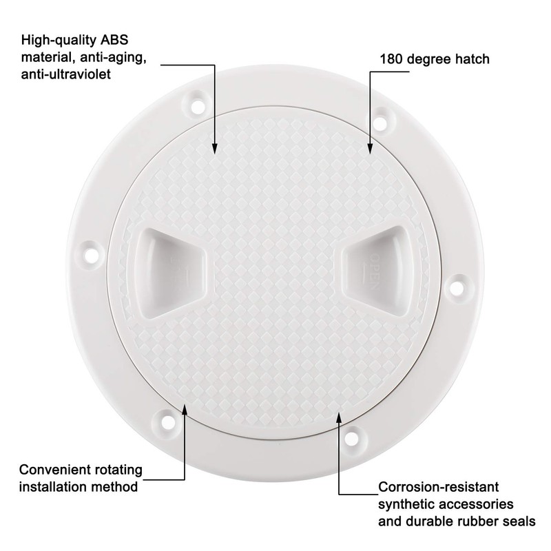 YaeMarine 2 Packs 4" Boat Deck Cover, Round Inspection Hatch,