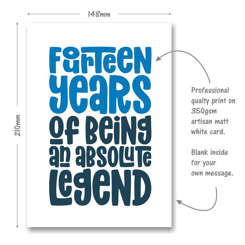 Funny 14th Birthday Card - 14 Years of Being a