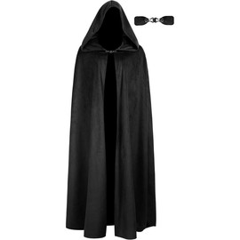 JPXH Medieval Cloak with Hood JPXH Renaissance Hooded Cape for Men and Women - Color: brown, size: One Size