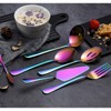 Homquen 30-Piece Cutlery Set, 6-Piece Serving Set - Black/Gold/Copper/Rainbow