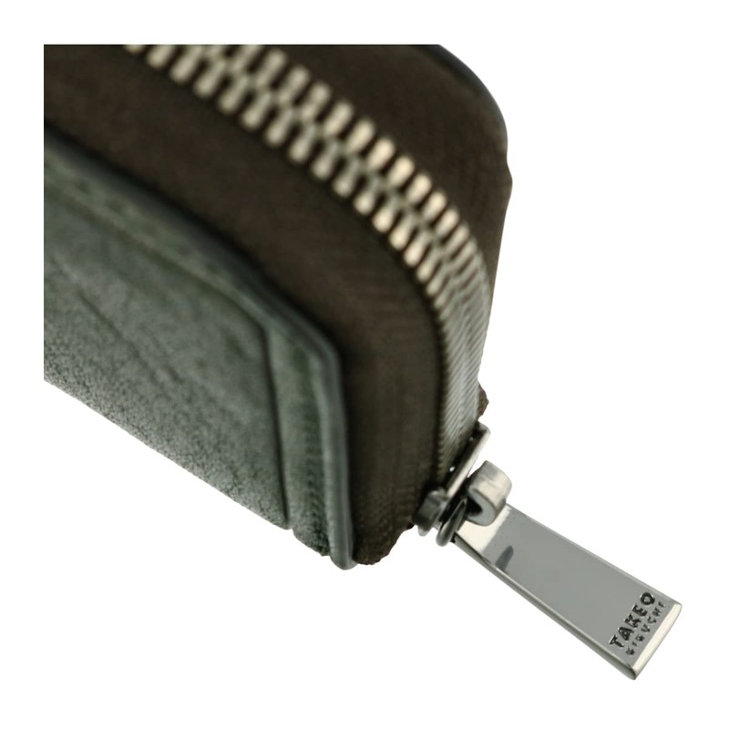 Takeokikuchi 730612 Men's Coin Purse, Round Zipper, Genuine Leather, Coin
