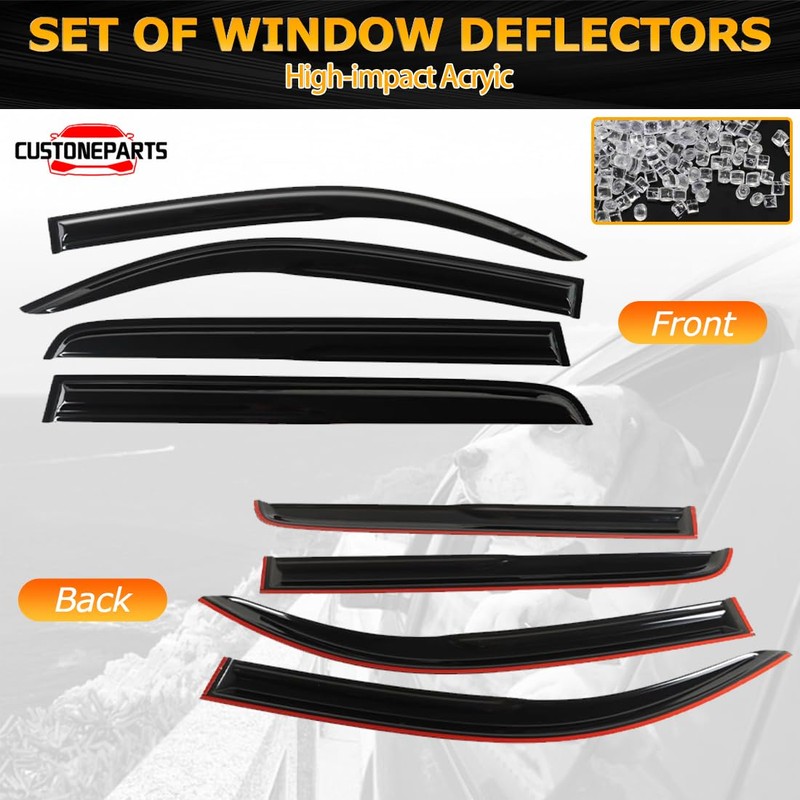 Window Visors Shade Sun Rain Guards FIT 2014-2020 Nissan Rogue