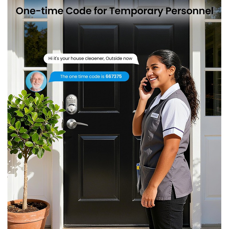 Veise Keyless Entry Door Lock with 2 Lever Handles -