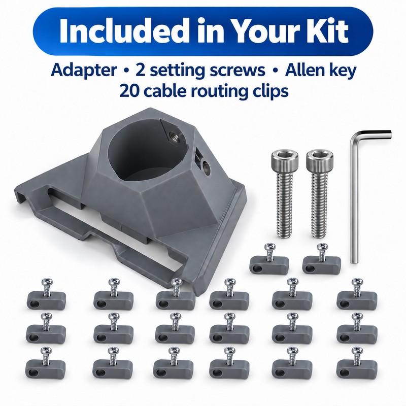 Starlink Gen 3 Mount Pipe Adapter with 20pcs Clips –