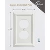 ZILLSEA 4-Pack Duplex Outlet Cover, Metal Wall Plate for Electrical
