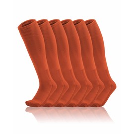 QBK 2T/3T/4T/5T Toddler To Youth Baseball/Softball Socks - Soccer T-Ball Team Sport Socks For Kids Boys And Girls(3 Pairs)(Orange 14-16Y)