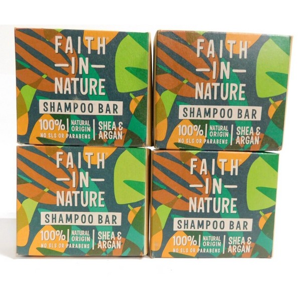 (Pack of 4) Faith in Nature Natural Shea & Argan Shampoo Bar 3.00 oz
