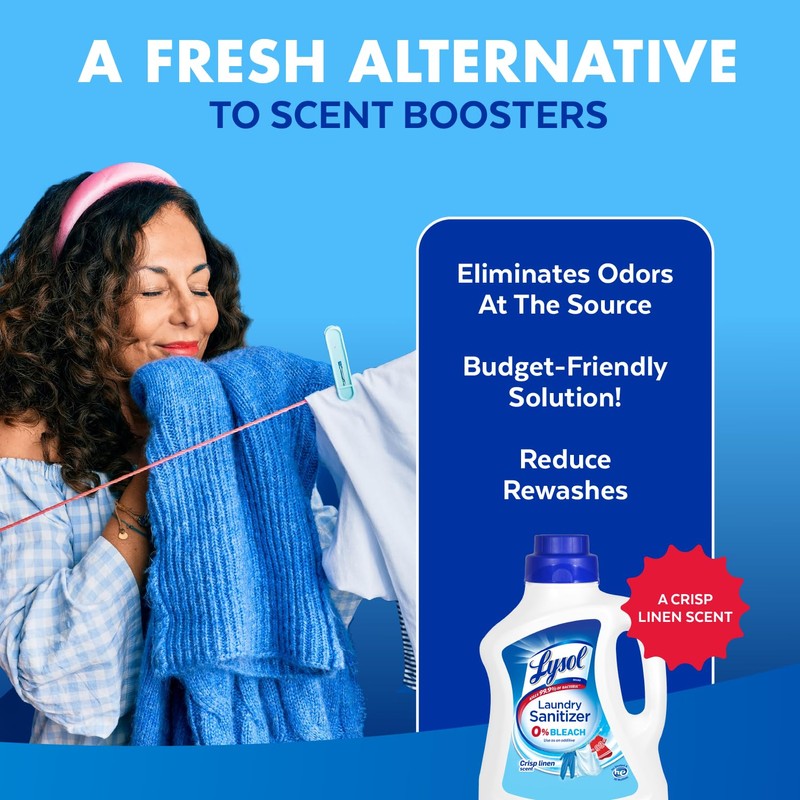 Lysol Laundry Sanitizer Additive, Bacteria-Causing Laundry Odor Eliminator, Detergent Additive,