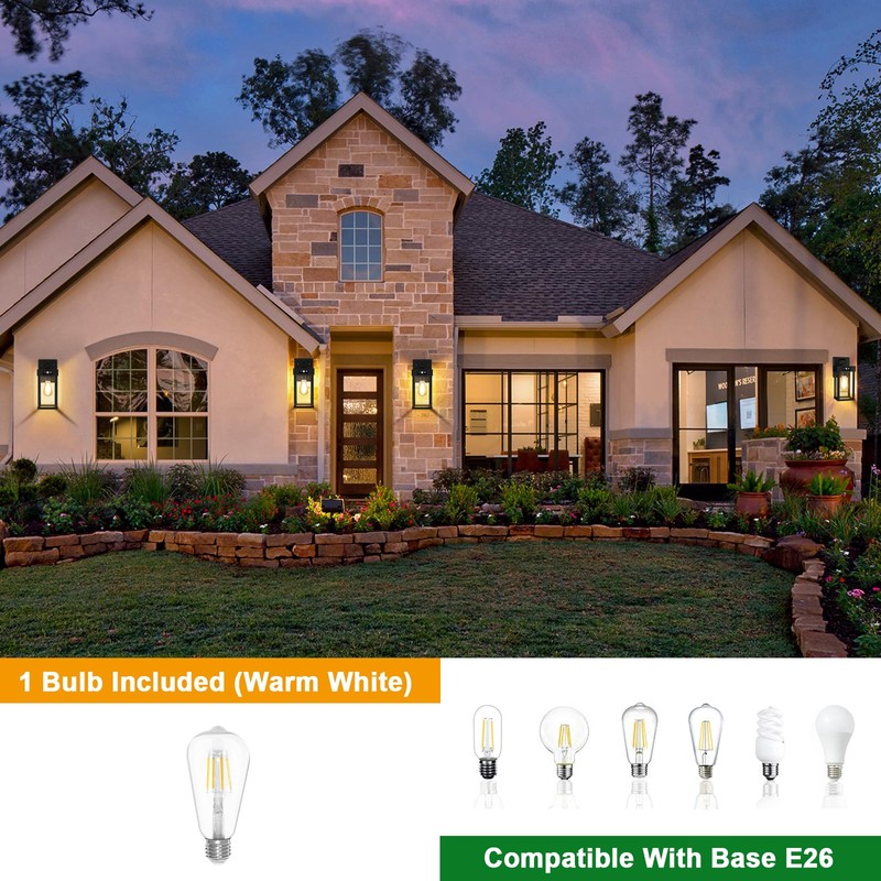 Auzev Outdoor Solar Wall Lights Fixtures Exterior Solar Wall Lantern