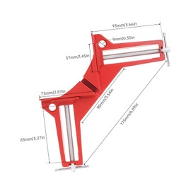 Smgda Corner Clamp Set of 2 Powder Coated Blue/Red Aluminum Alloy Woodworking DIY Right Angle Fixing Hardware (2, Red)