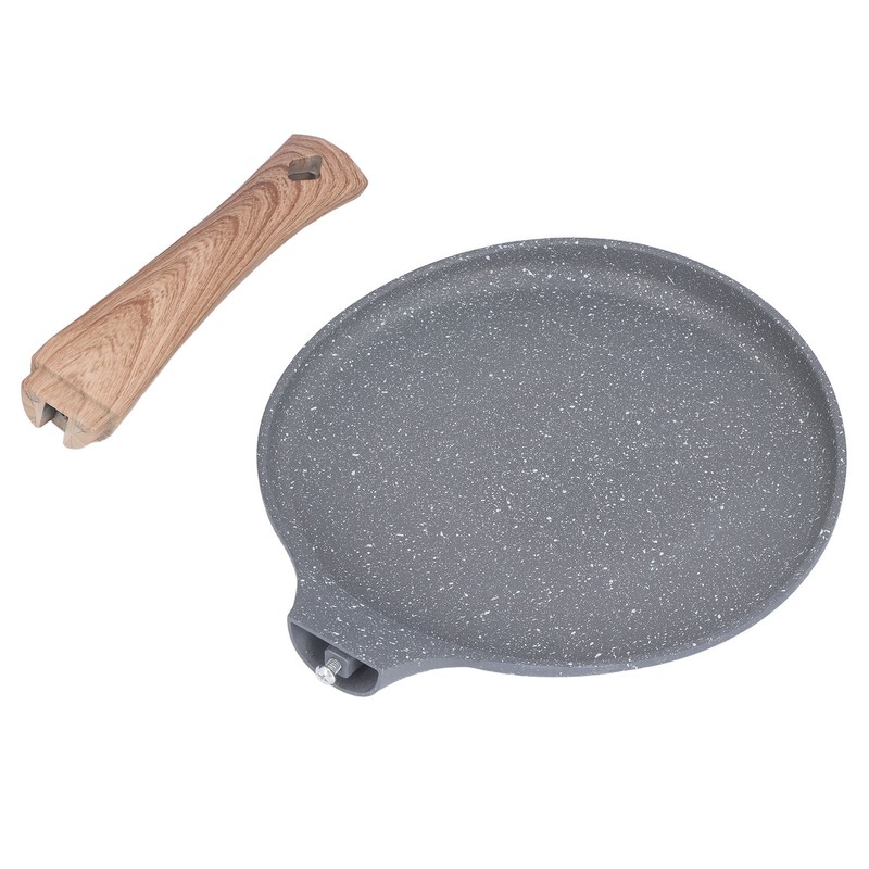 Flat Bottomed Pancake Pan Grey Aluminum Alloy Cooking Pan Non