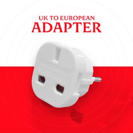 UK to European Plug Adaptor Type C, E, F, travelAdapter UK to European Plug Adapter is Specifically Designed for use in Europe and UK has Three Inputs Pins for Charging Multiple Devices..