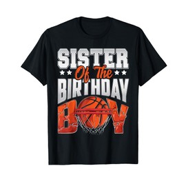 Sister basketball birthday Boy Family Baller b-day Party T-Shirt
