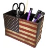 DreamsEden Pen Holder, Vintage American Flag Pencil Cup 5"D x
