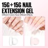 TOMICCA 2 Colours Extender Gel Clear & Light Pink Set,