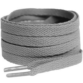 [HIGH FIVE] Shoelaces, Flat Laces, 39.4 inches (100 cm), 47.2 inches (120 cm), 55.1 inches (140 cm), 63.0 inches (160 cm), Plain Sneakers, Low Cut, High Cut, Colorful SHOELACES, Set of 2, gray