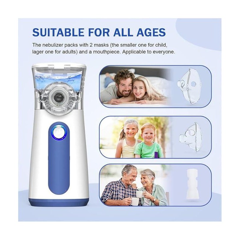 Compact Portable Nebulizer, Mesh Nebulizer, Auto-Cleaning Handheld Nebulizer, Two Ways